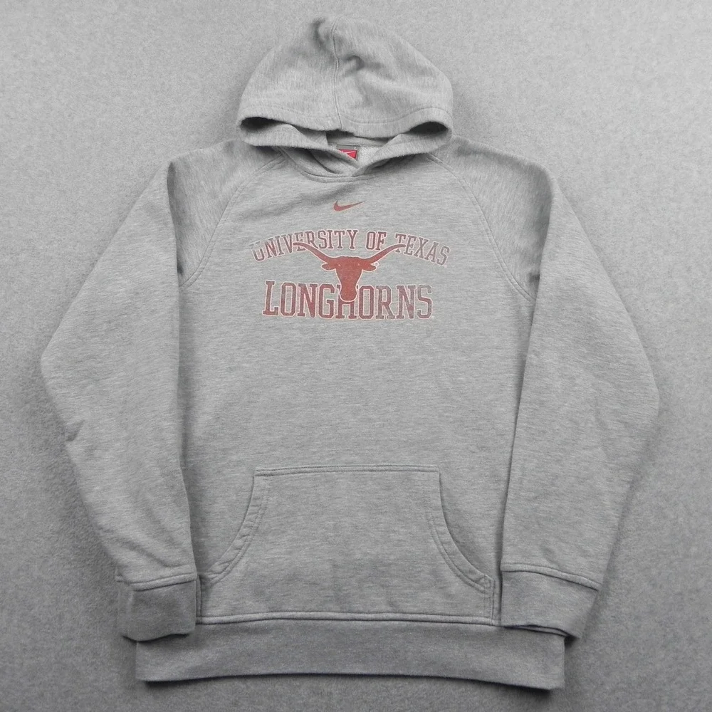 Nike Hoodie University of Texas Longhorns Youth L 16-18 Gray Pullover Sweatshirt